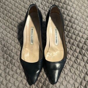 Manolo Blahnik Black Kietta 70 leather pumps